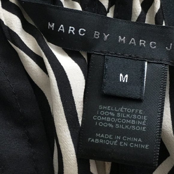 Marc Jacobs black-and-white stripe 100% silk pants - Picture 4 of 7